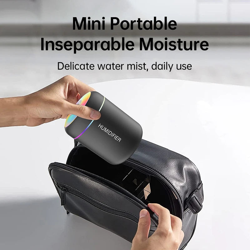 Portable 180ml Mini USB Humidifier & Aromatherapy Diffuser | Quiet Cool Mist for Car, Home & Office